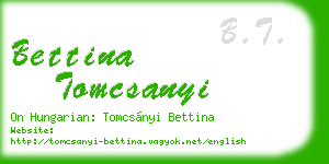 bettina tomcsanyi business card