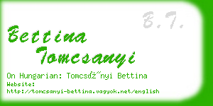 bettina tomcsanyi business card